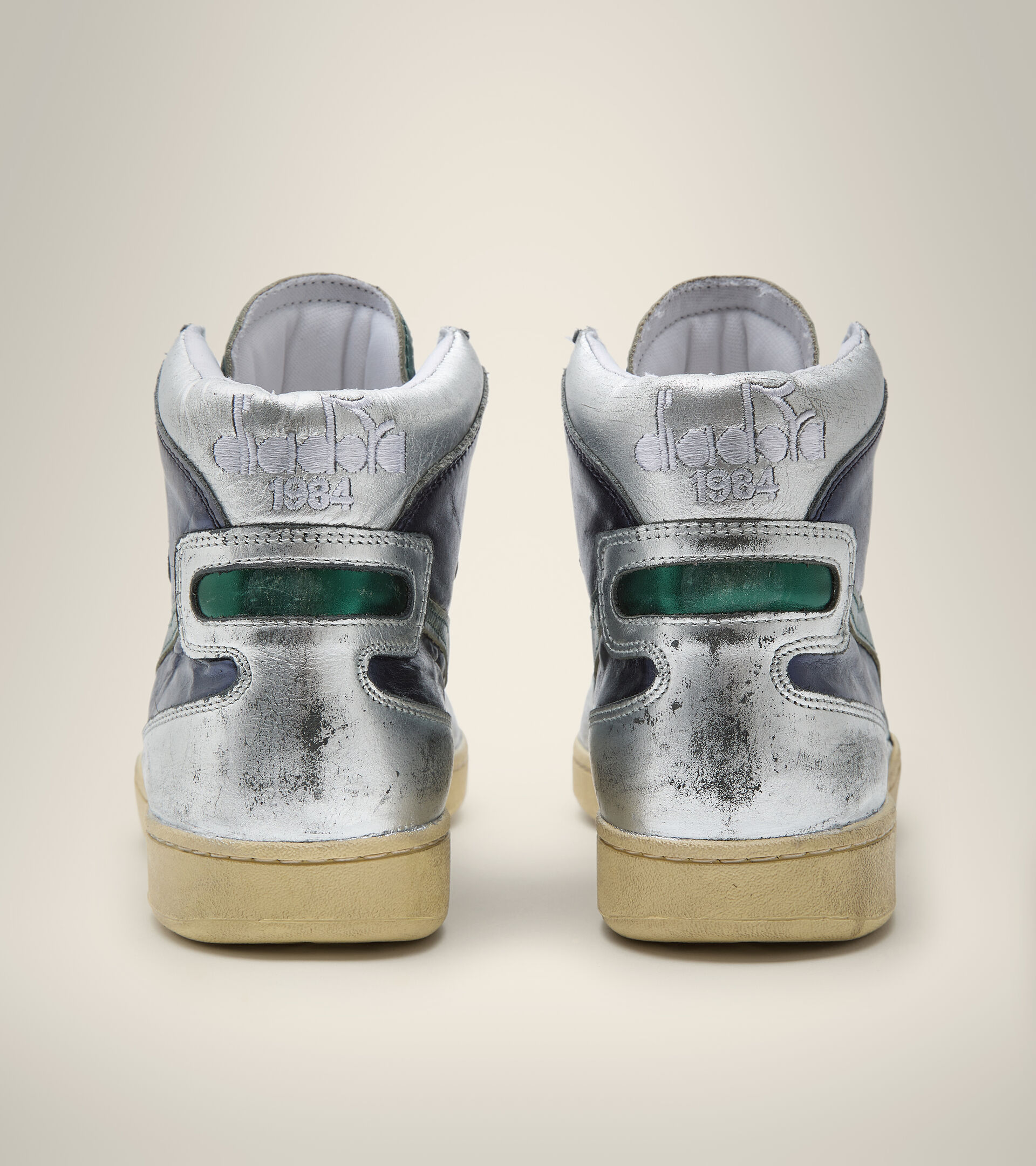 Chaussures Heritage - Unisexe MI BASKET METALLIC MIX USED WN POUDRE BLEUE/VERT GALAPAGOS - Diadora