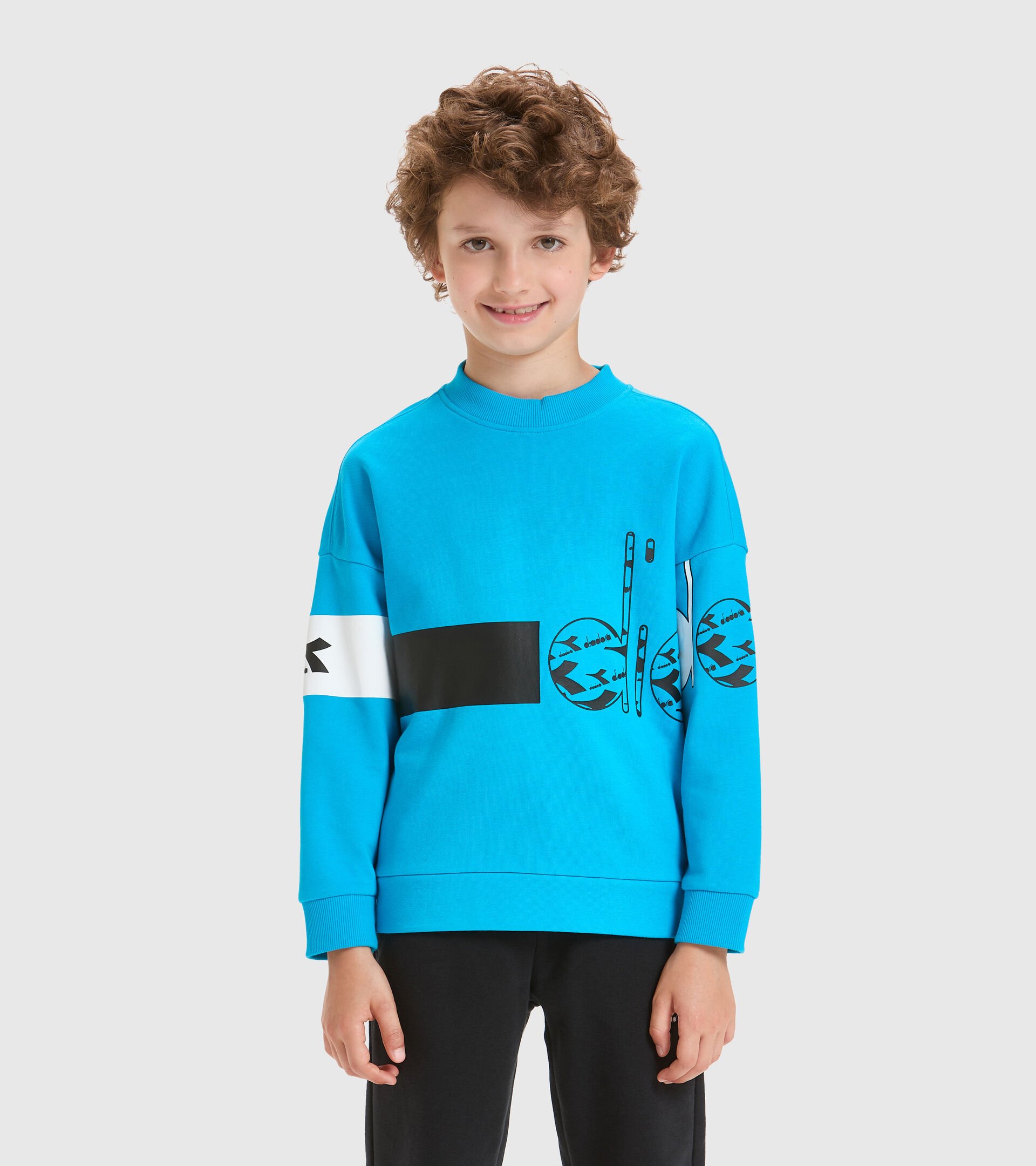 Crew-neck sweatshirt - Kids JB.SWEATSHIRT CREW HOOPLA SKY-BLUE DANUBE - Diadora