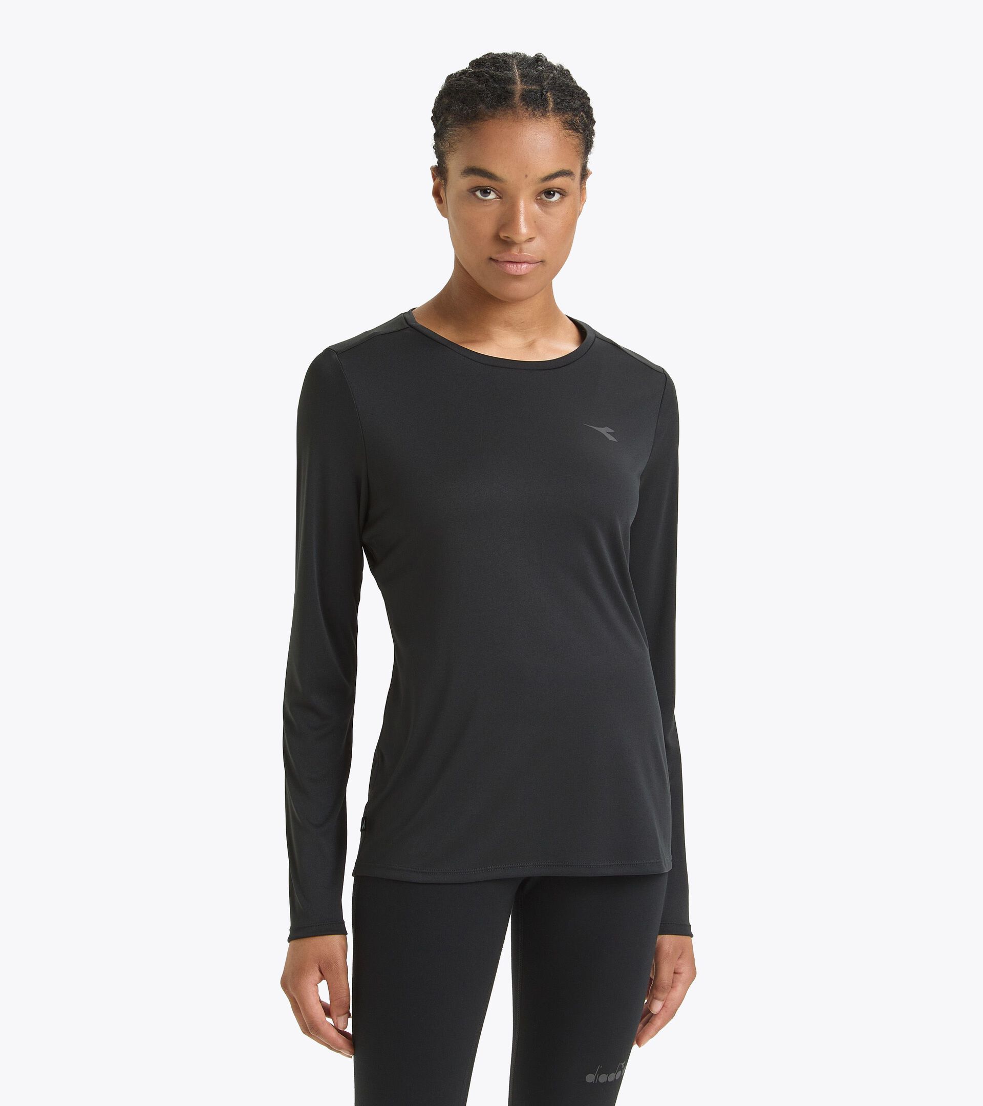 Maillot technique à manches longues - Femme L. LS T-SHIRT RUN NOIR - Diadora