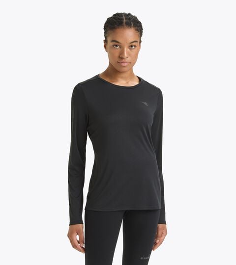 Long-sleeved technical shirt - Women L. LS T-SHIRT RUN BLACK - Diadora