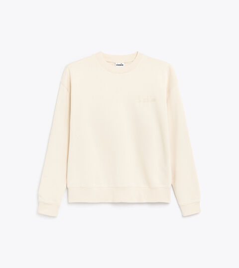 SWEATSHIRT CREW SPW LOGO, WHITE SWAN Cotton sweatshirt - Gender neutral SWEATSHIRT CREW SPW LOGO WHITE SWAN - Diadora