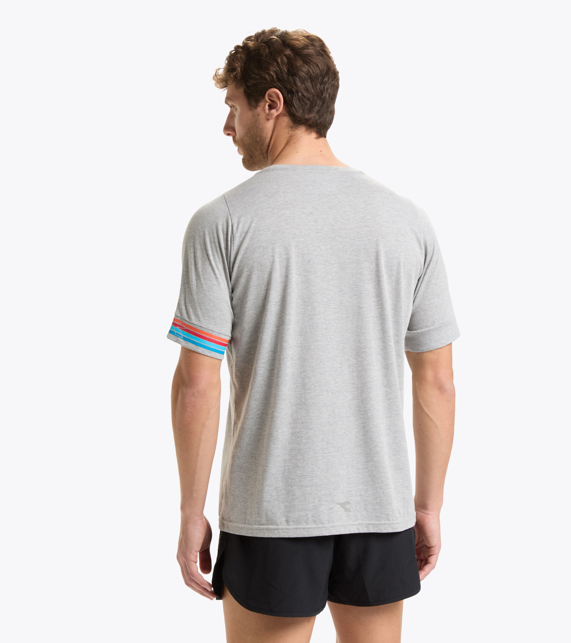 Running T-shirt - Men SS T-SHIRT PLUS BE ONE LIGHT MIDDLE GREY MELANGE - Diadora