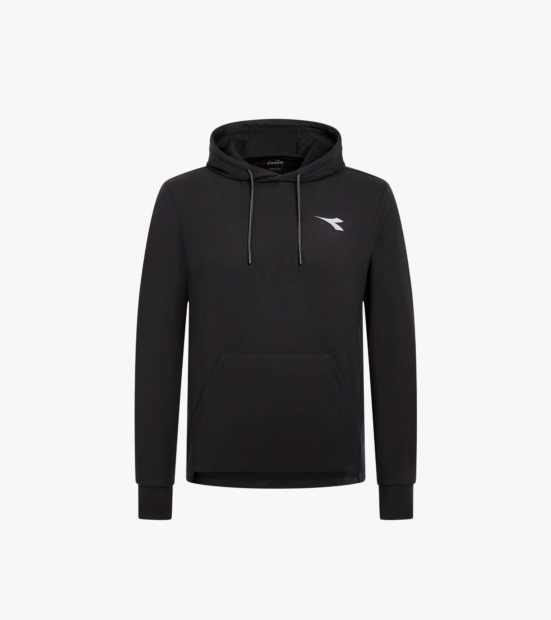 Sudadera de punto para despu&eacute;s de entrenar&sect;Hombre JERSEY PULLOVER HOODIE RUN CREW NEGRO - Diadora