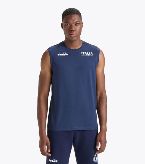 T-shirt sans manches homme - Équipe Nationale de Beach Volley SLEEVELESS ALLENAMENTO UOMO BV23 ITALIA BLEU CABAN - Diadora