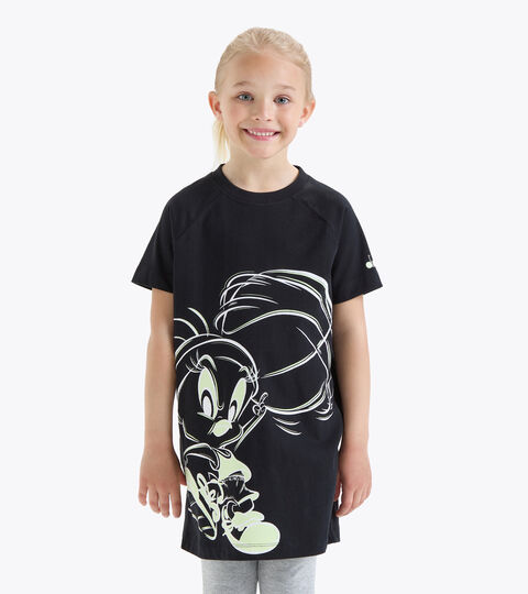 Cotton t-shirt - Girls 
 JG.MAXI T-SHIRT SS WB BLACK - Diadora