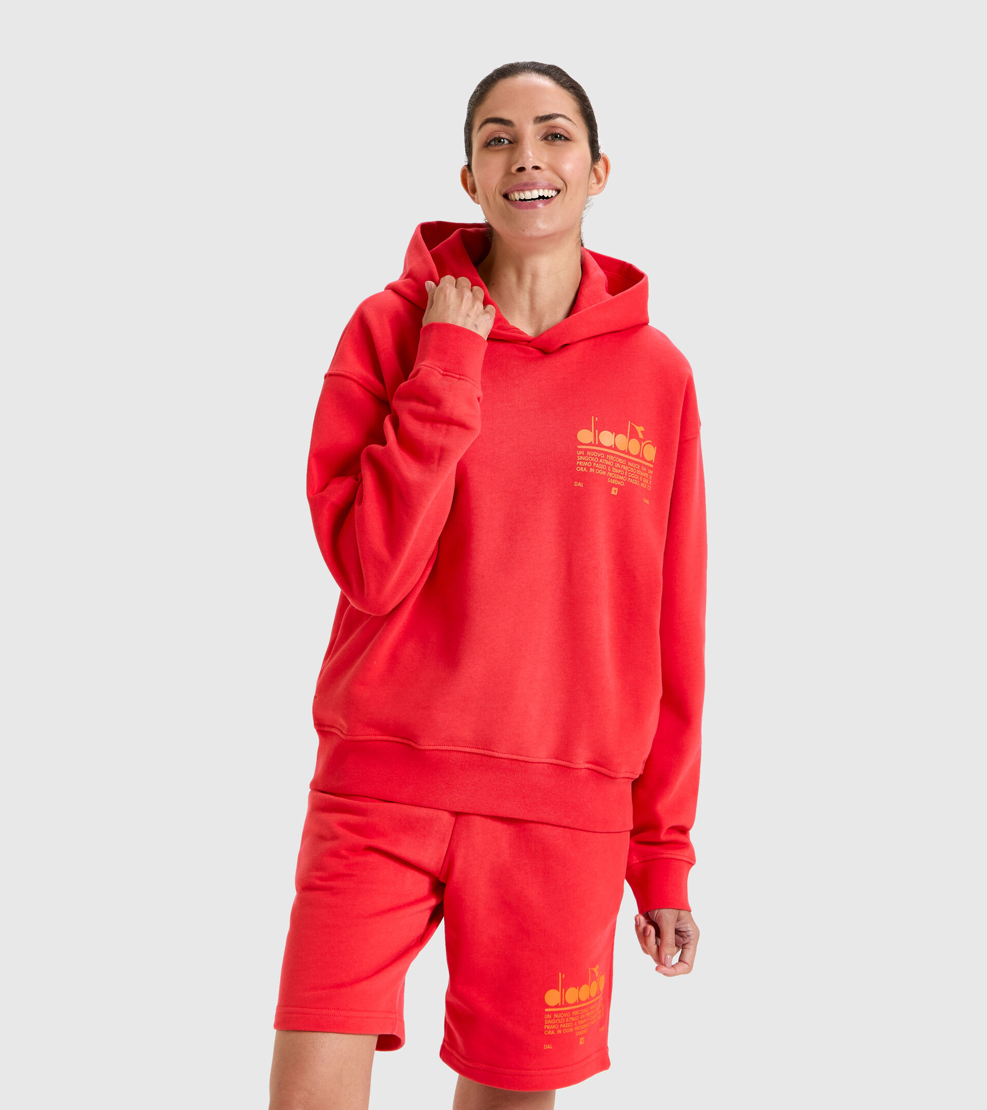 Cotton hoodie - Unisex HOODIE MANIFESTO POPPY RED - Diadora