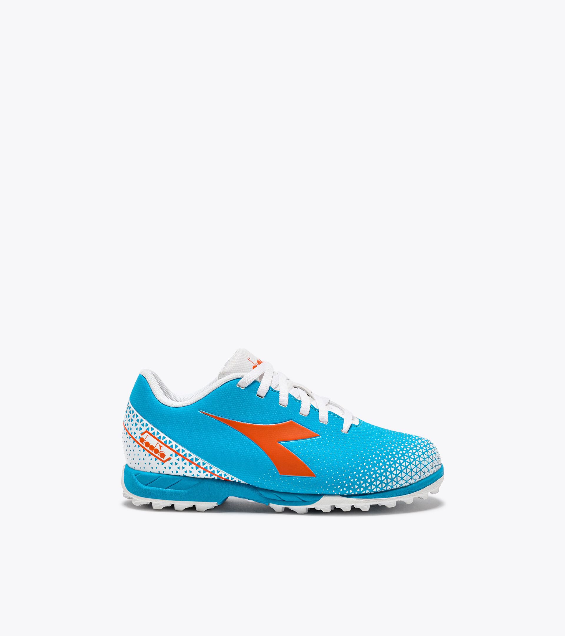 Chaussures de football junior PICHICHI 6 TF JR CYAN BLEU FLUO/BLANC/ORANGE - Diadora