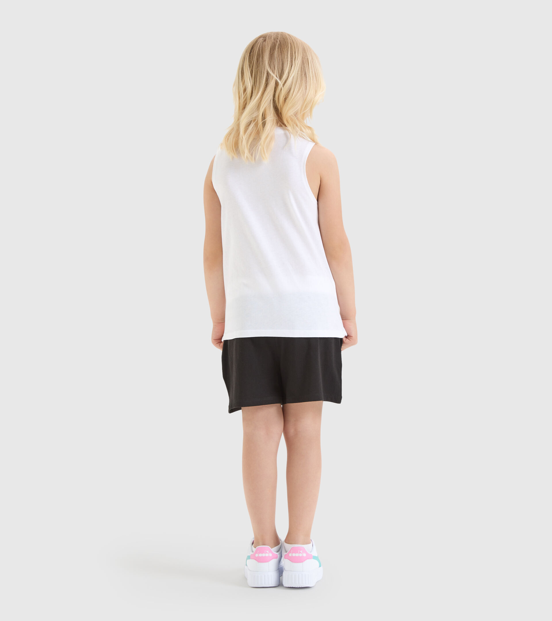 Sports vest top/shorts set - Girls JG.SET SL BLOOM OPTICAL WHITE - Diadora