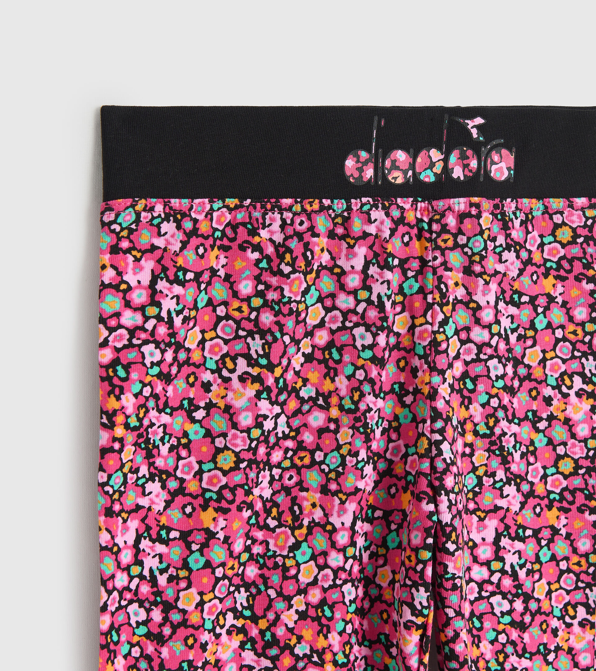 Stretch cotton jersey sports leggings - Girls JG.LEGGINGS BLOSSOM FUCHSIA PURPLE/BLACK - Diadora