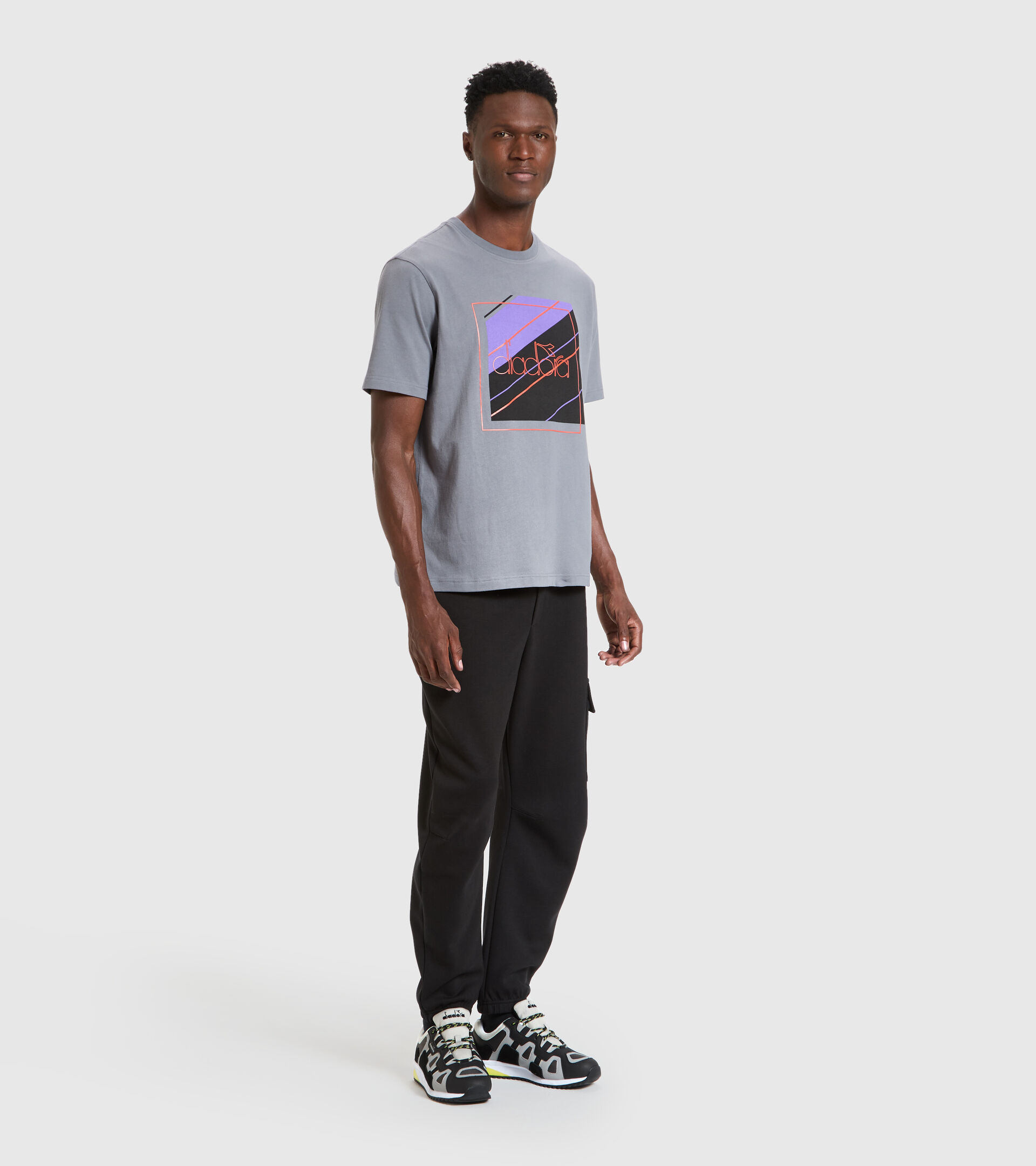 T-shirt - Men T-SHIRT SS 5PALLLE URBANITY STEEL GRAY - Diadora
