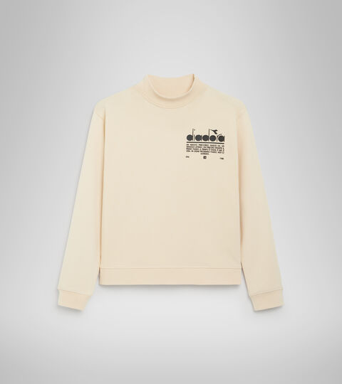 L. SWEATSHIRT CREW MANIFESTO, NAVAJO BEIGE Cotton hooded sweatshirt - Women’s L. SWEATSHIRT CREW MANIFESTO NAVAJO BEIGE - Diadora