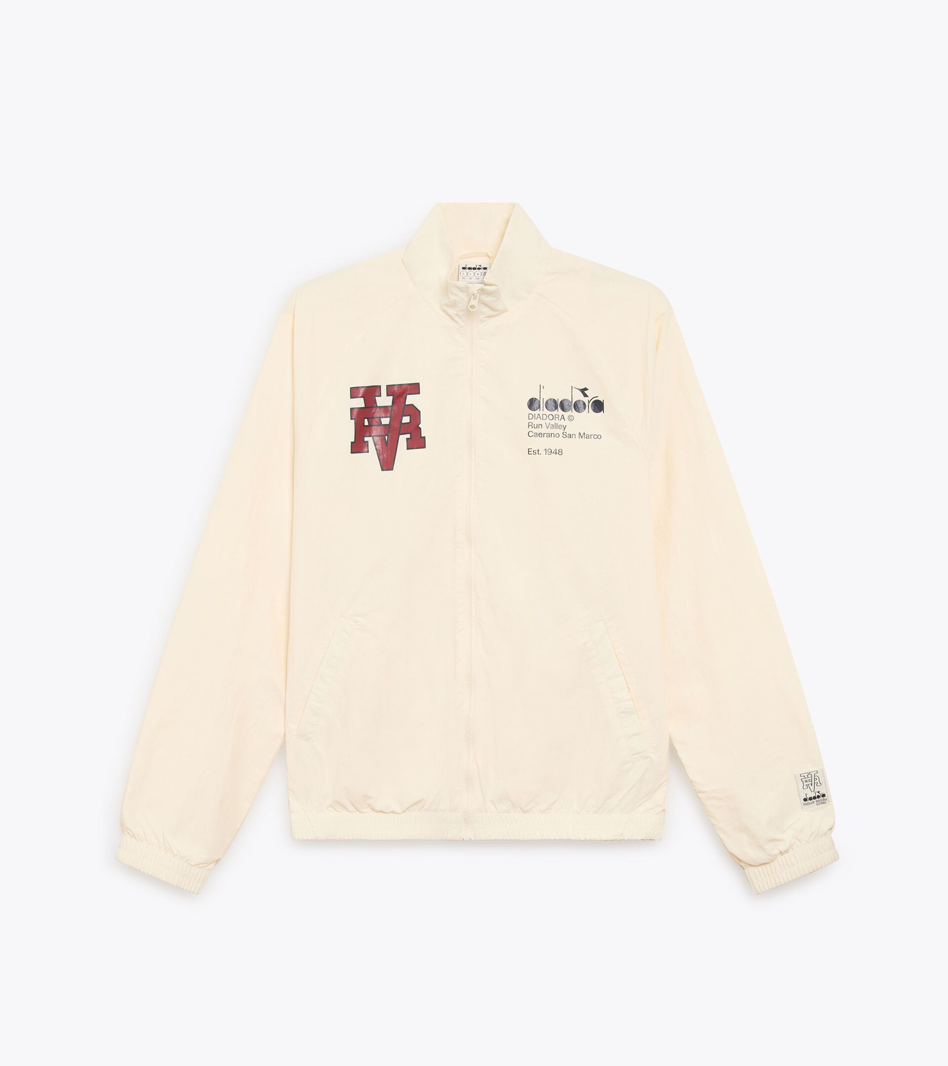 Track Jacket de taslán - Run Valley - Para todos los géneros TRACK JACKET RUN VALLEY BLANCO MURMURAR - Diadora