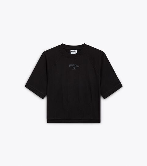 L. T-SHIRT SS ATHL. LOGO, BLACK T-shirt with a boxy fit - Women’s L. T-SHIRT SS ATHL. LOGO BLACK - Diadora