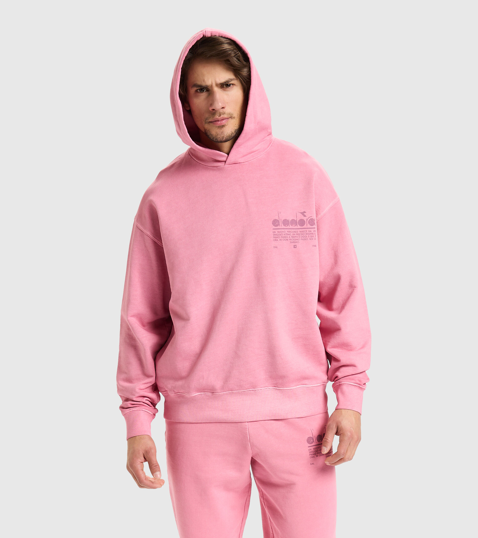 Sweatshirt mit Kapuze aus Bio-Baumwolle - Unisex HOODIE MANIFESTO PALETTE WILD ROSA - Diadora