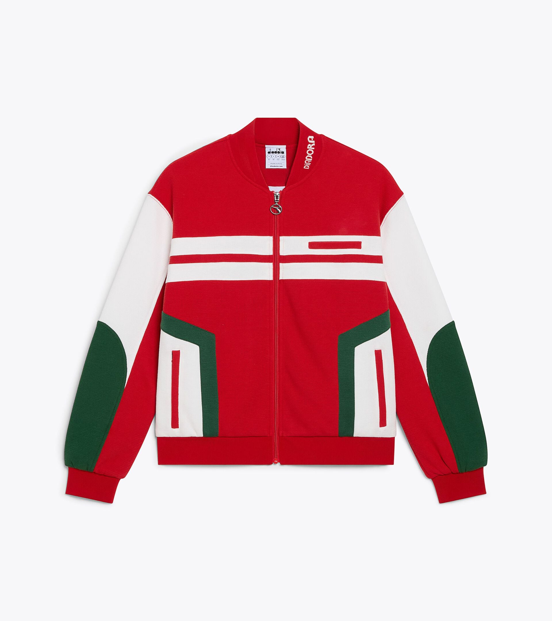 Veste en polycoton Legacy - Femme L. JACKET LEGACY ROUGE LAVE EN FUSION - Diadora