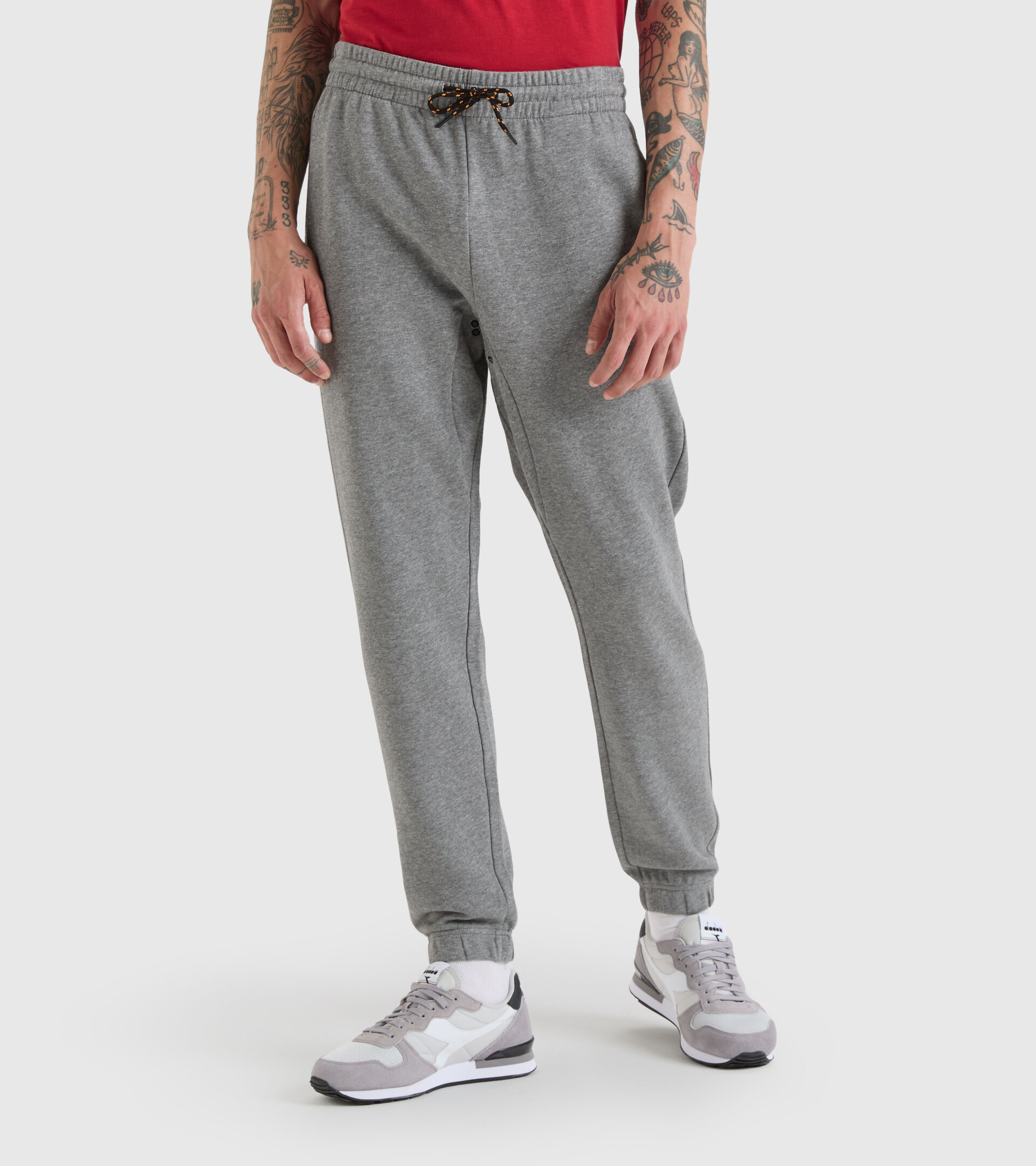 Cotton sports trousers - Men’s PANTS CUFF DRIFT DARK GRAY MELANGE (C6096) - Diadora