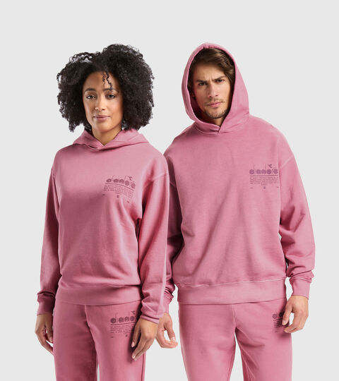 Unbrushed organic sweatshirt - Unisex HOODIE MANIFESTO PALETTE WILD ROSE - Diadora