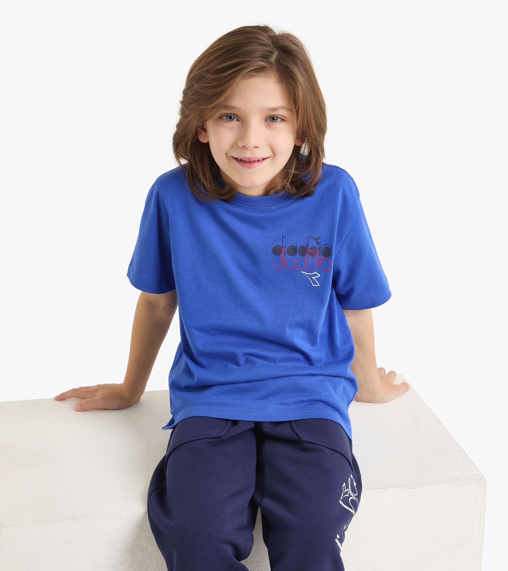 Cotton t-shirt - Boy JB. T-SHIRT SS GRAFFITI SL DARK ROYAL - Diadora