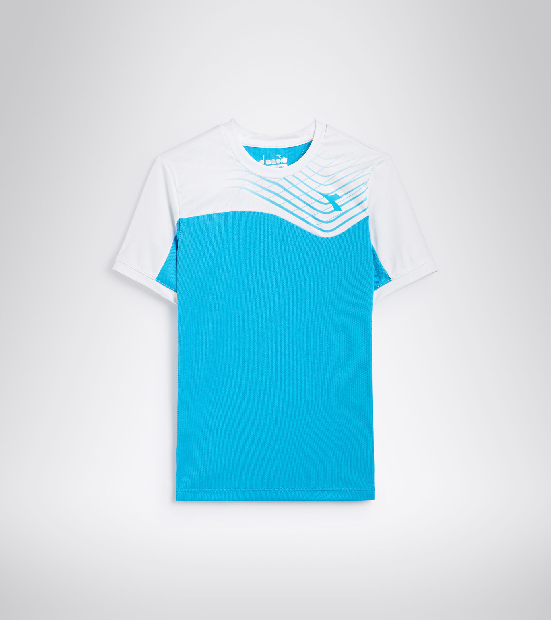 T-shirt da tennis - Bambino J. T-SHIRT COURT AZZURRO FLUO - Diadora