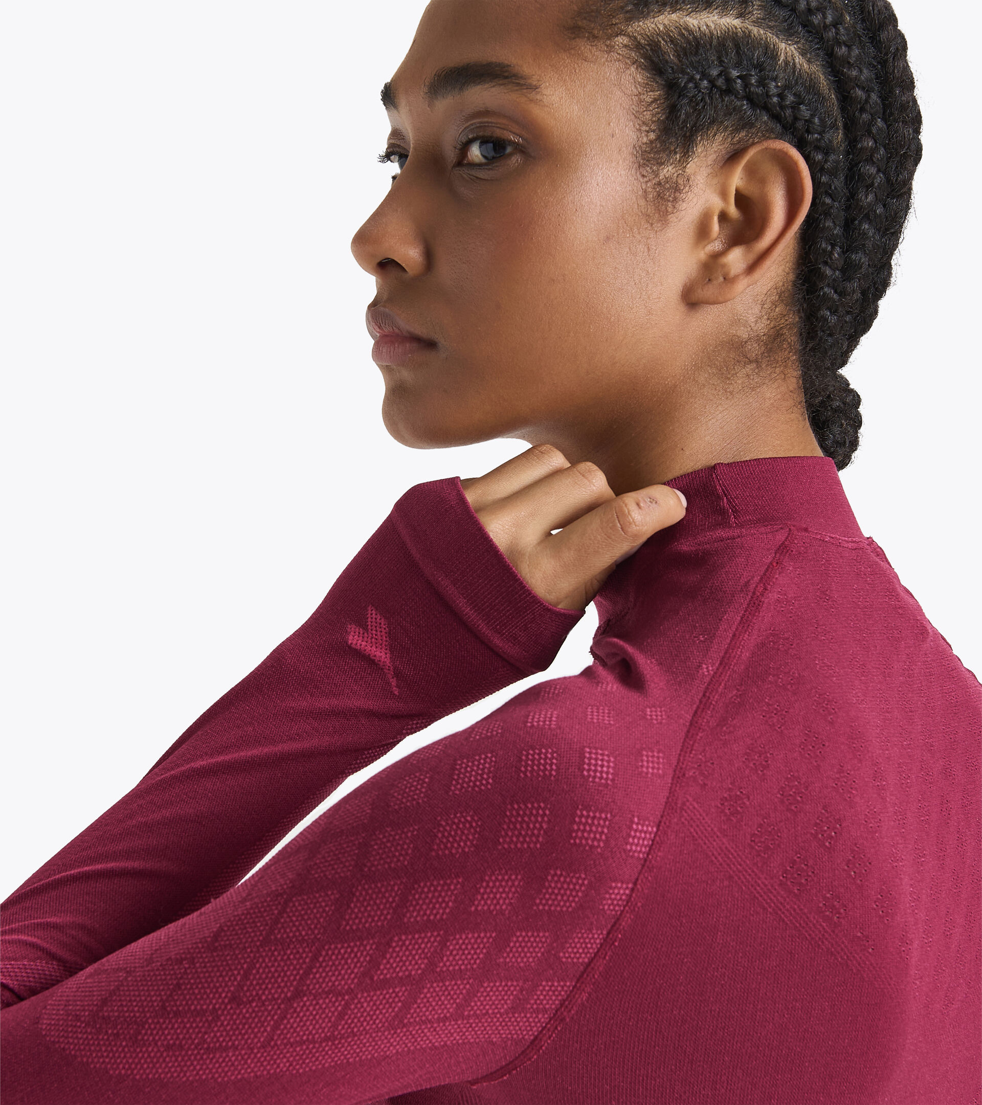 Long-sleeved training t-shirt - Women L. TURTLE NECK ACT VIOLET RUBINE - Diadora