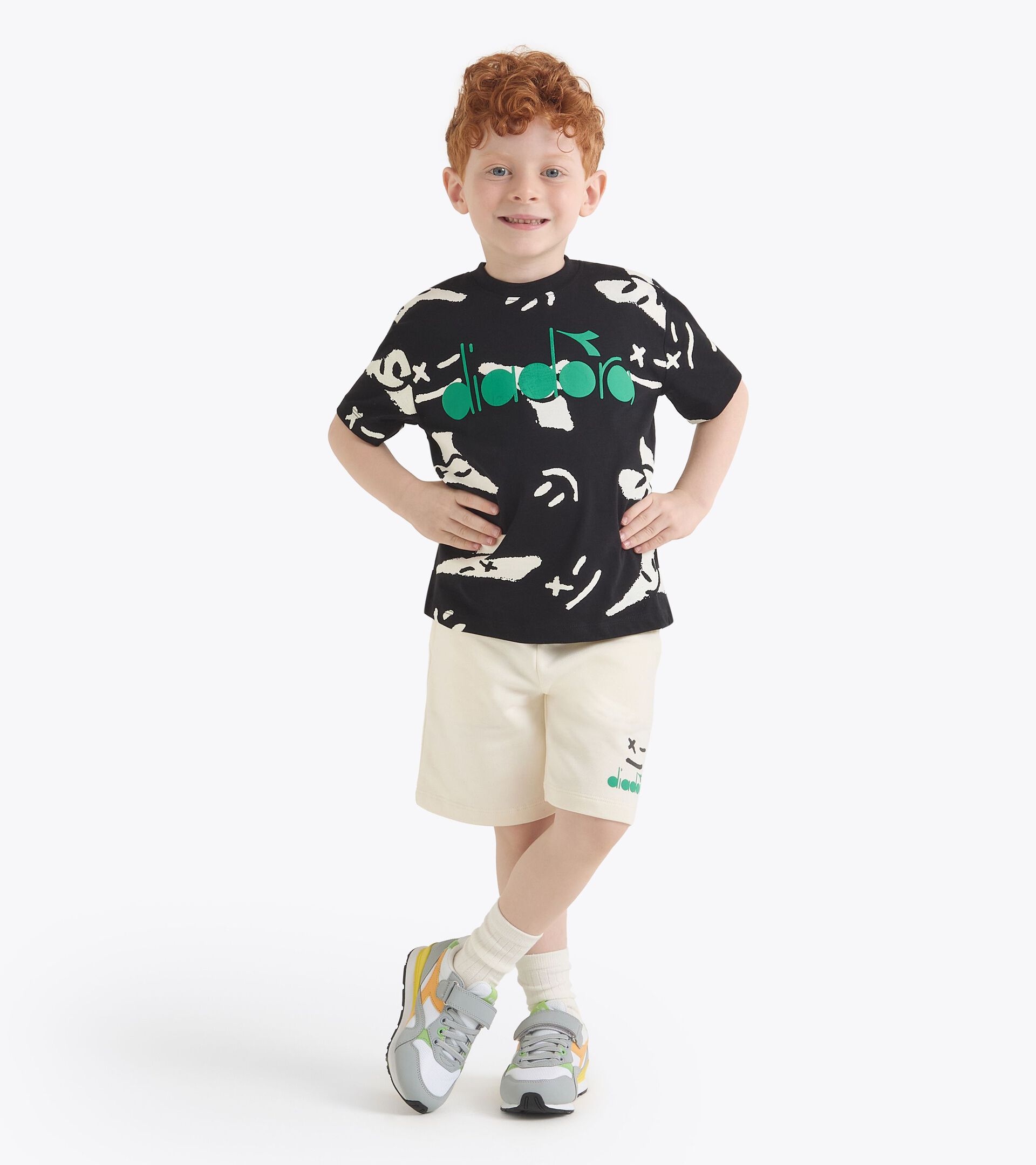 Sport suit - Fit comfort - Baby boy (2-7 years) JB. SET SMILE LOGO TD BLACK /CREAM - Diadora