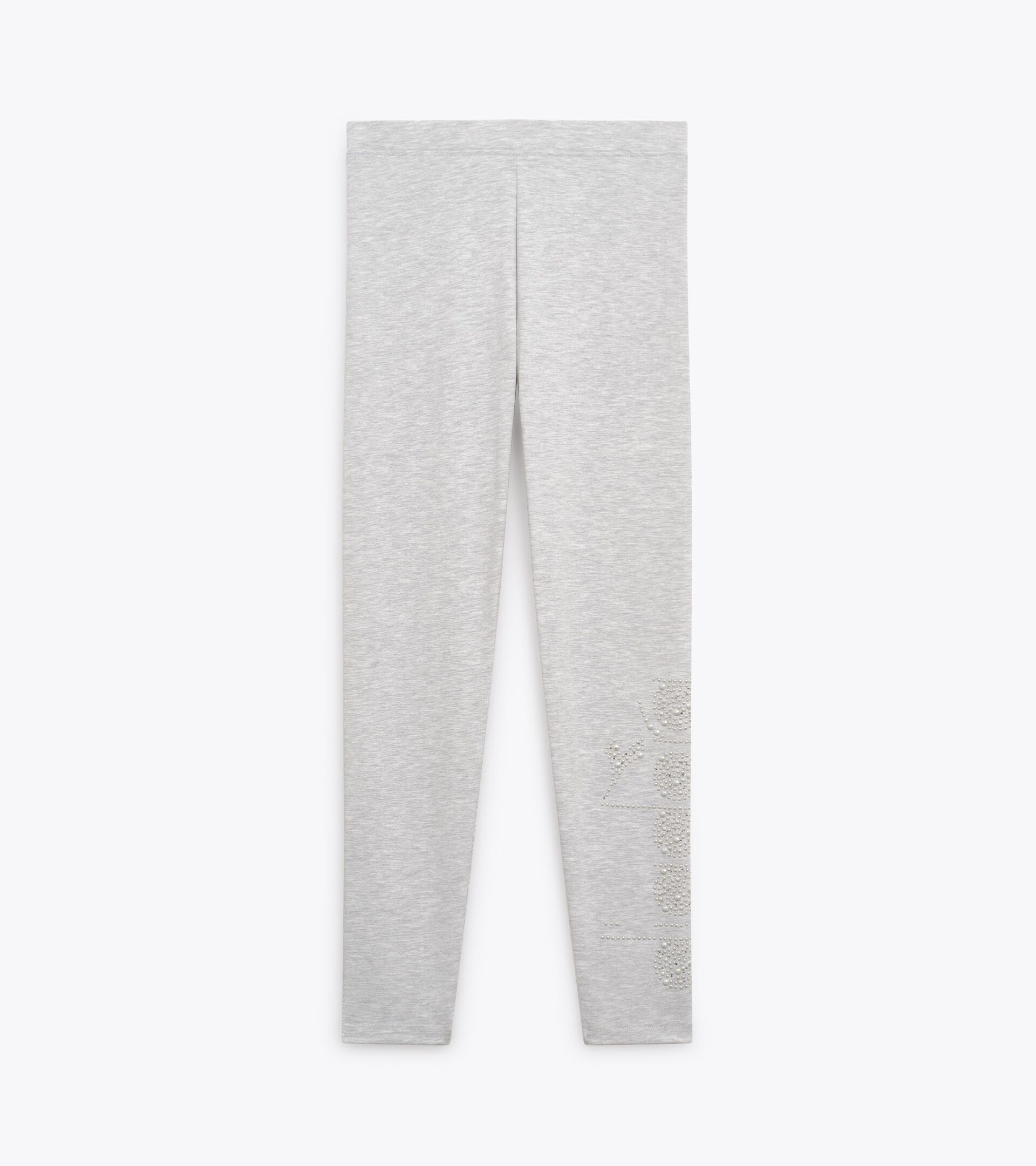 Leggings - Girls JG. LEGGINGS RHINESTONE LIGHT MIDDLE GREY MELANGE - Diadora