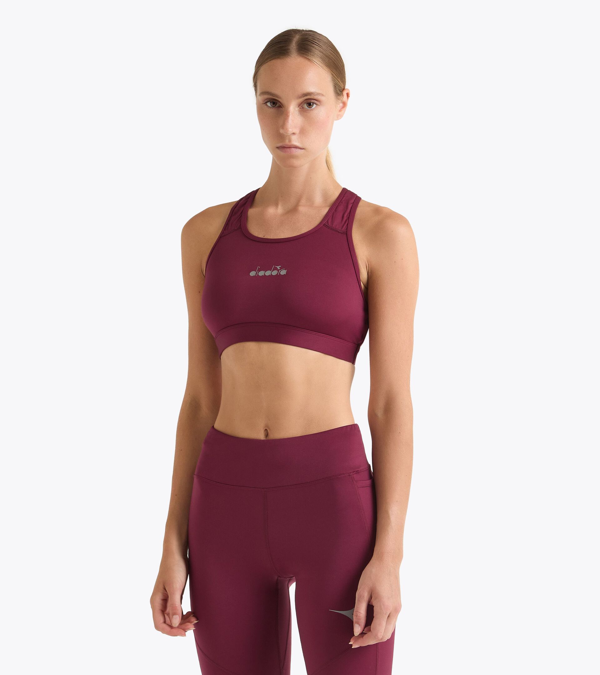 Medium support bra - Women L. MEDIUM BRA MAROON BANNER - Diadora