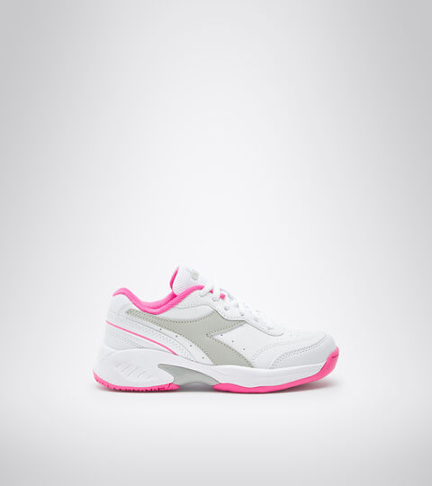 Zapatillas de tenis juveniles - Unisex S. CHALLENGE 4 SL JR BLCO/PLATA DD/RHODAMINE RJ C - Diadora