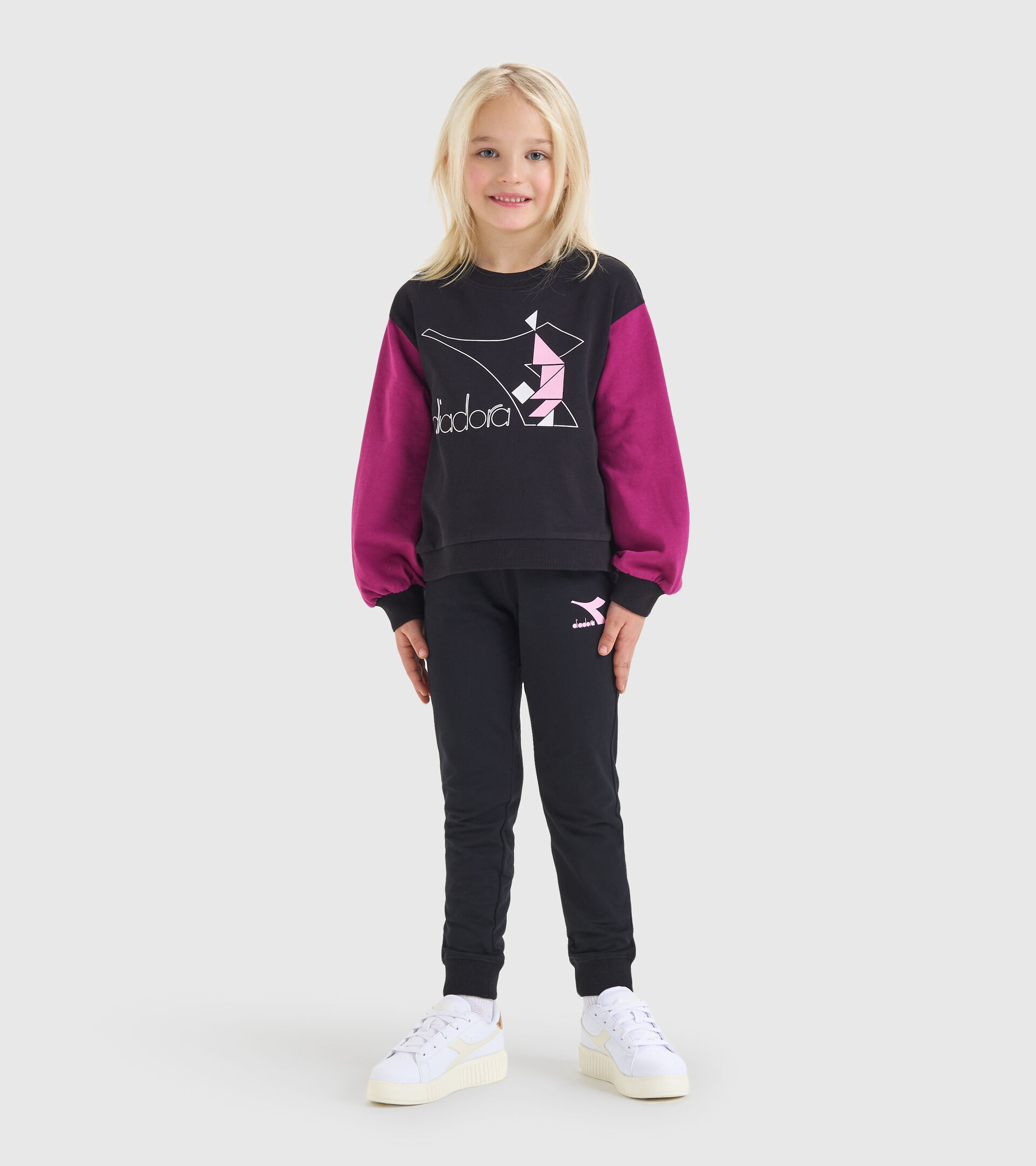 Sweat-shirt de sport - Fille JG.TRACKSUIT GLEE NOIR - Diadora