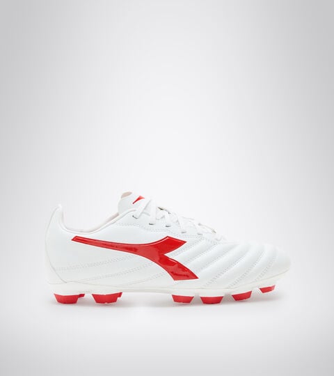 Firm ground football boots - Men’s BRASIL ELITE2 R LPU WHITE/MILANO RED - Diadora