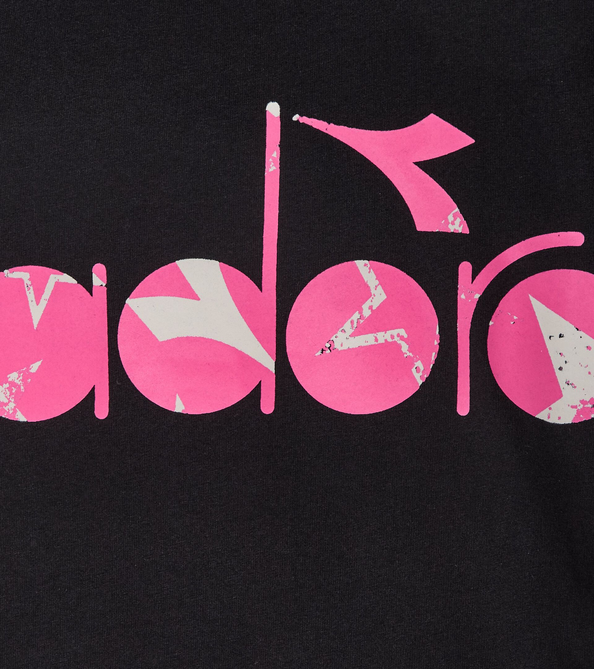 Camiseta cropped - Corte boxy - Niña JG. T-SHIRT STARS NEGRO - Diadora