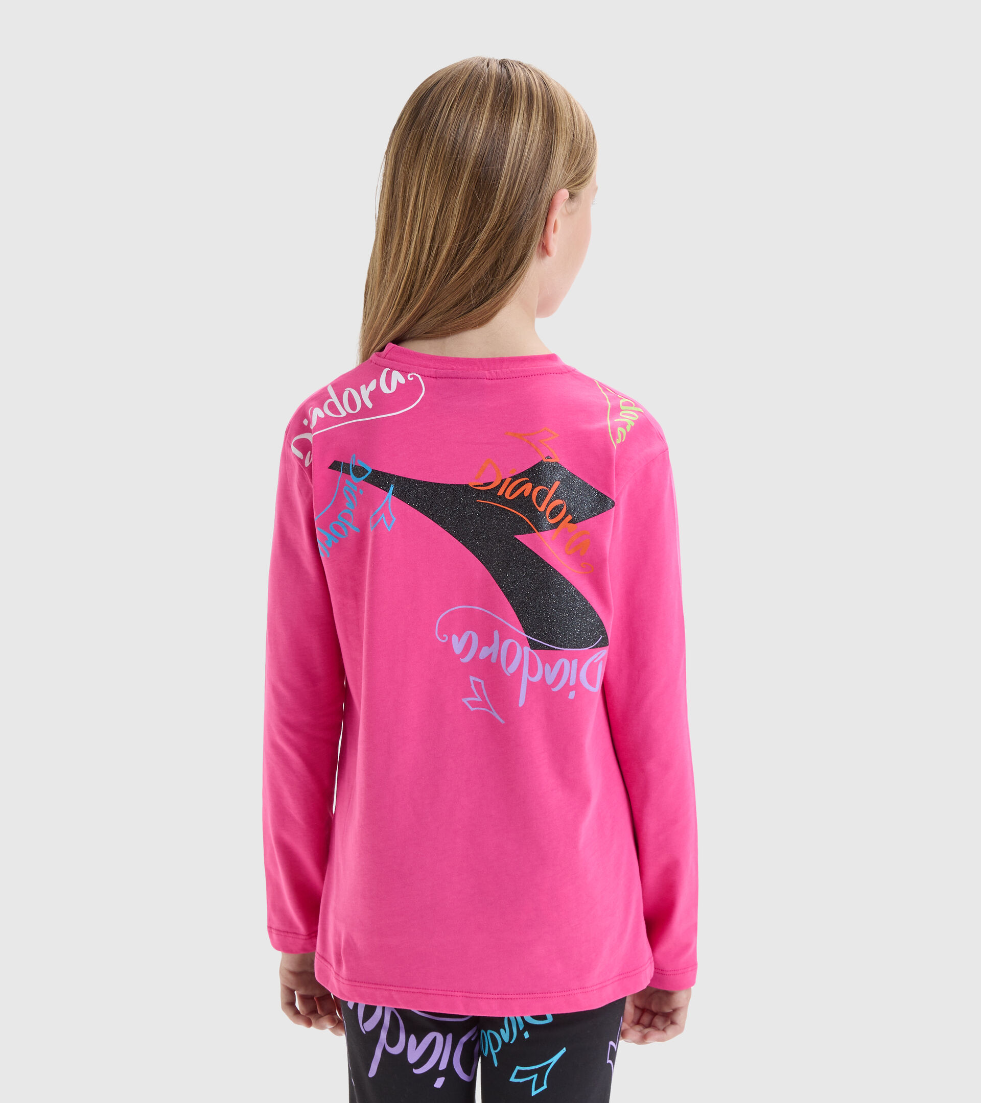 T-shirt long sleeve - Girl JG.T-SHIRT LS D FUCHSIA PINK - Diadora