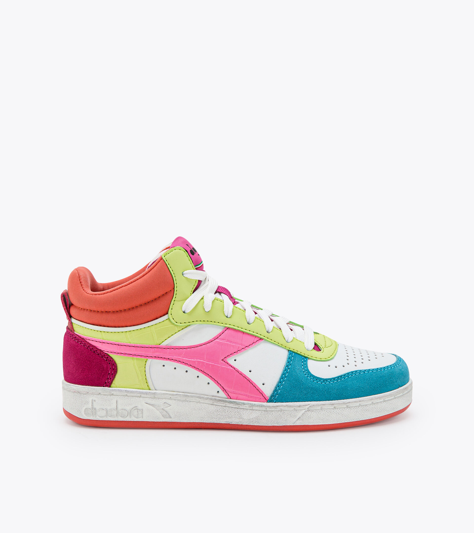 Scarpa sportiva - Donna MAGIC BASKET DEMI CROCO WN BCO/ROSA CABARET/VERDE DAIQUIR - Diadora