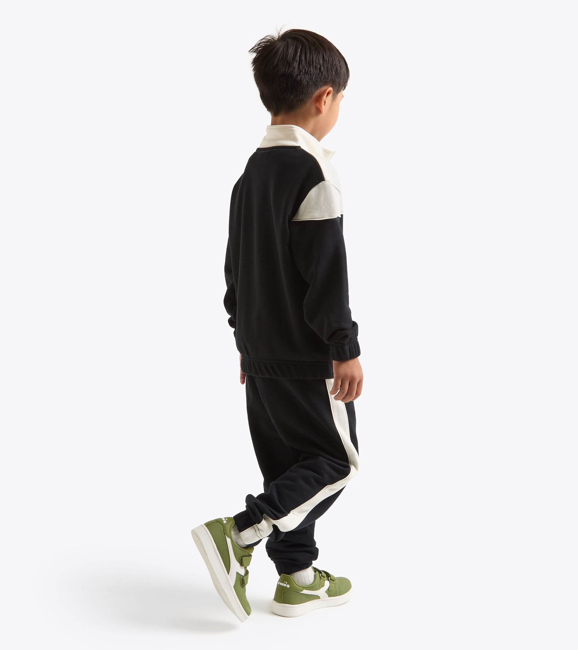 Coordinated tracksuit - Boys and girls  JU. TRACKSUIT FZ LOGO (FT) BLACK - Diadora