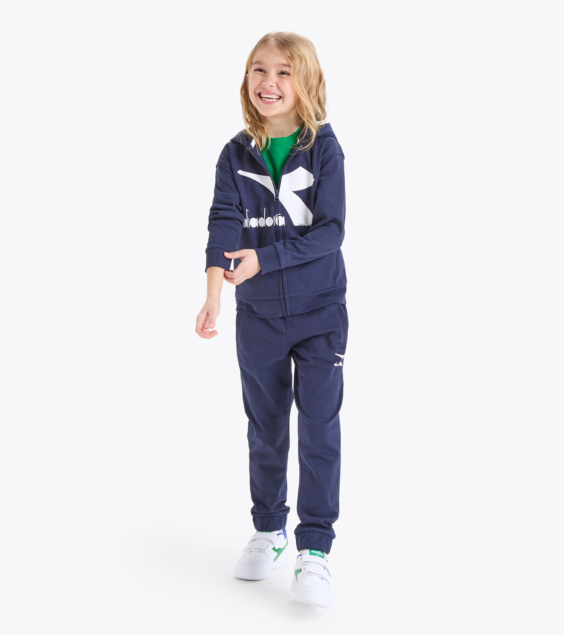 Felpa in cotone - Bambini/e JU.HOODIE FZ BLU CLASSICO - Diadora