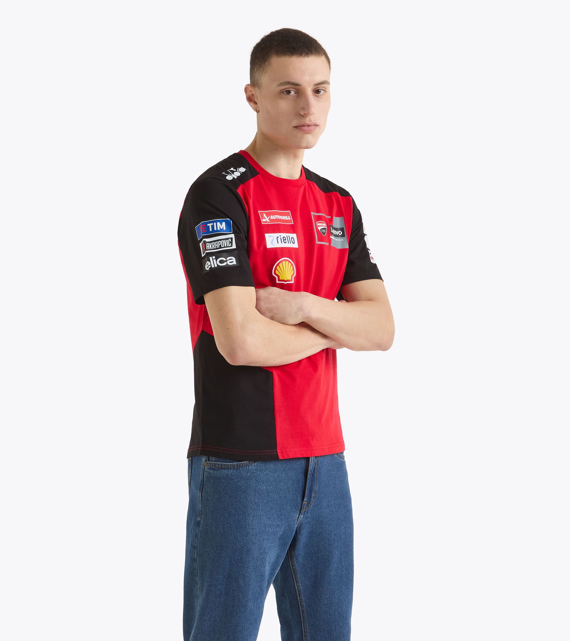 T-shirt Replik Ducati MotoGP 2025 - Herren T-SHIRT DUCATI REPLICA MGP25 DUCATI MGP ROT/SCHWARZ - Diadora