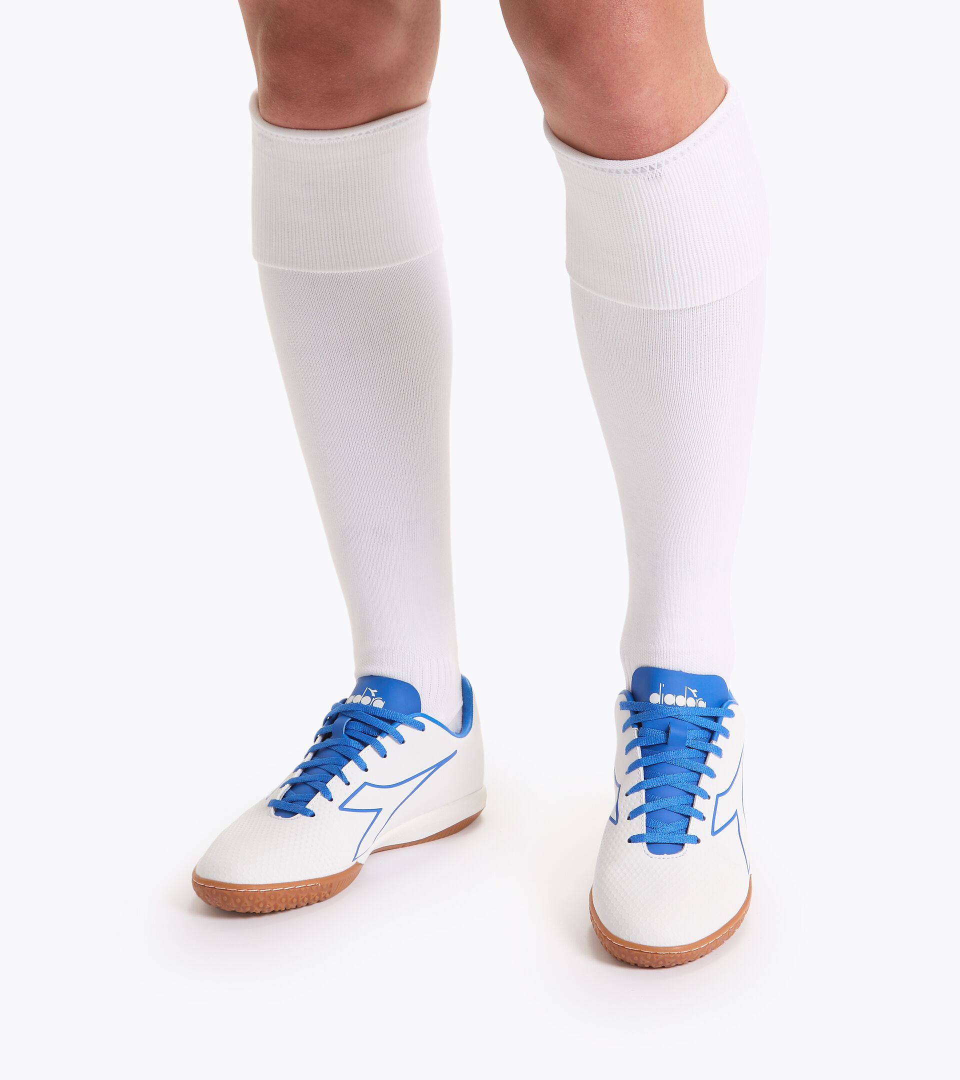 Indoor and parquet court futsal boots PICHICHI 4 IDR WHITE/ROYAL BLUE - Diadora