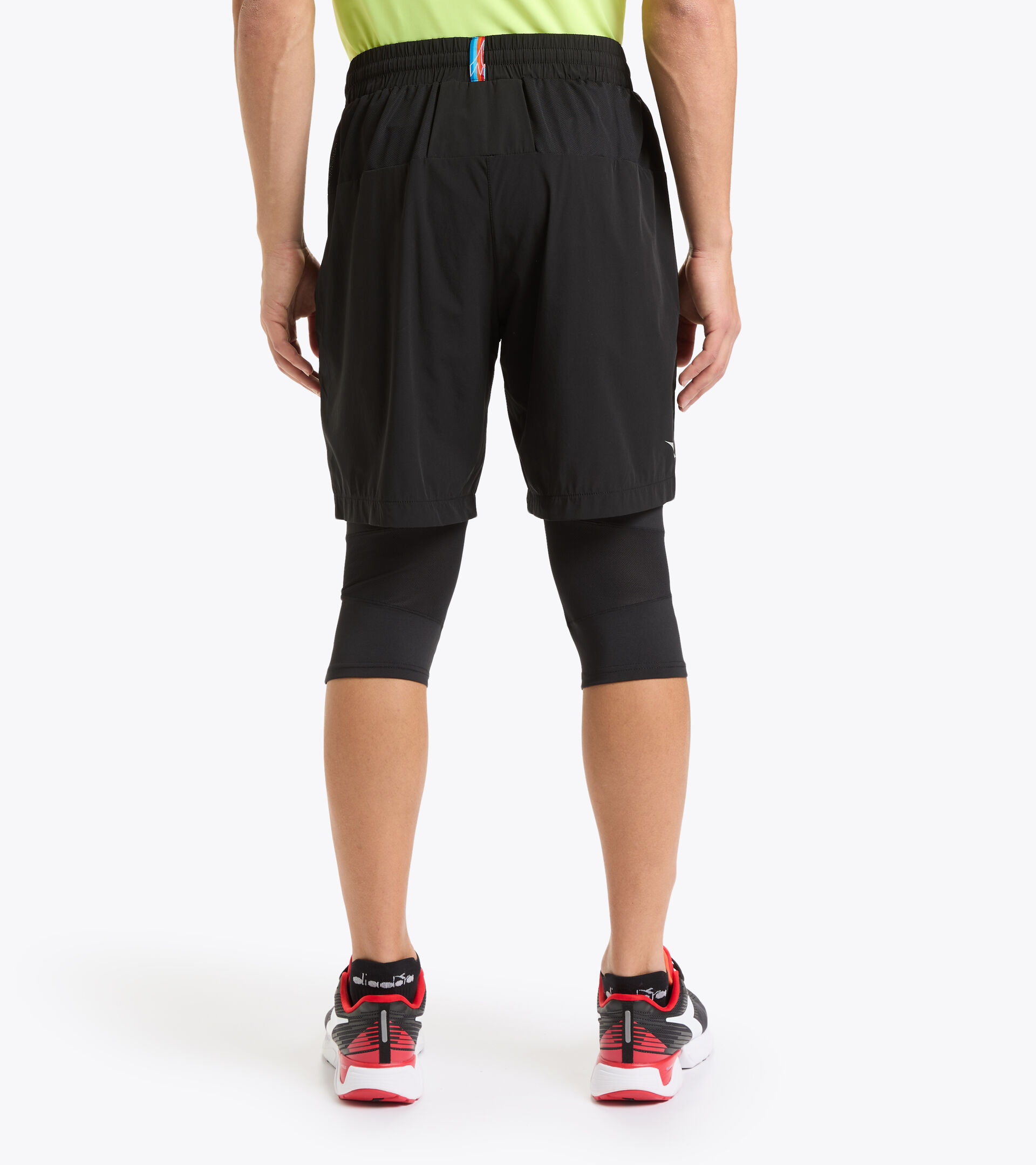 Set da corsa leggings e bermuda staccabili - Uomo POWER SHORTS BE ONE NERO - Diadora