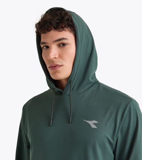 Post-workout jersey hoodie - Men&rsquo;s
 JERSEY PULLOVER HOODIE RUN CREW CILANTRO - Diadora