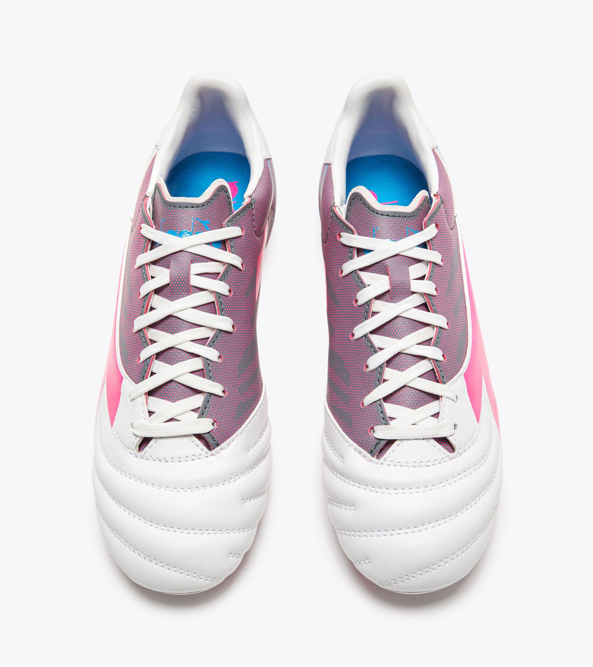 Calcio boots for firm grounds - Men BRASIL ELITE VELOCE GR LPU WHT/PINK FLUO/BLUE FLUO - Diadora