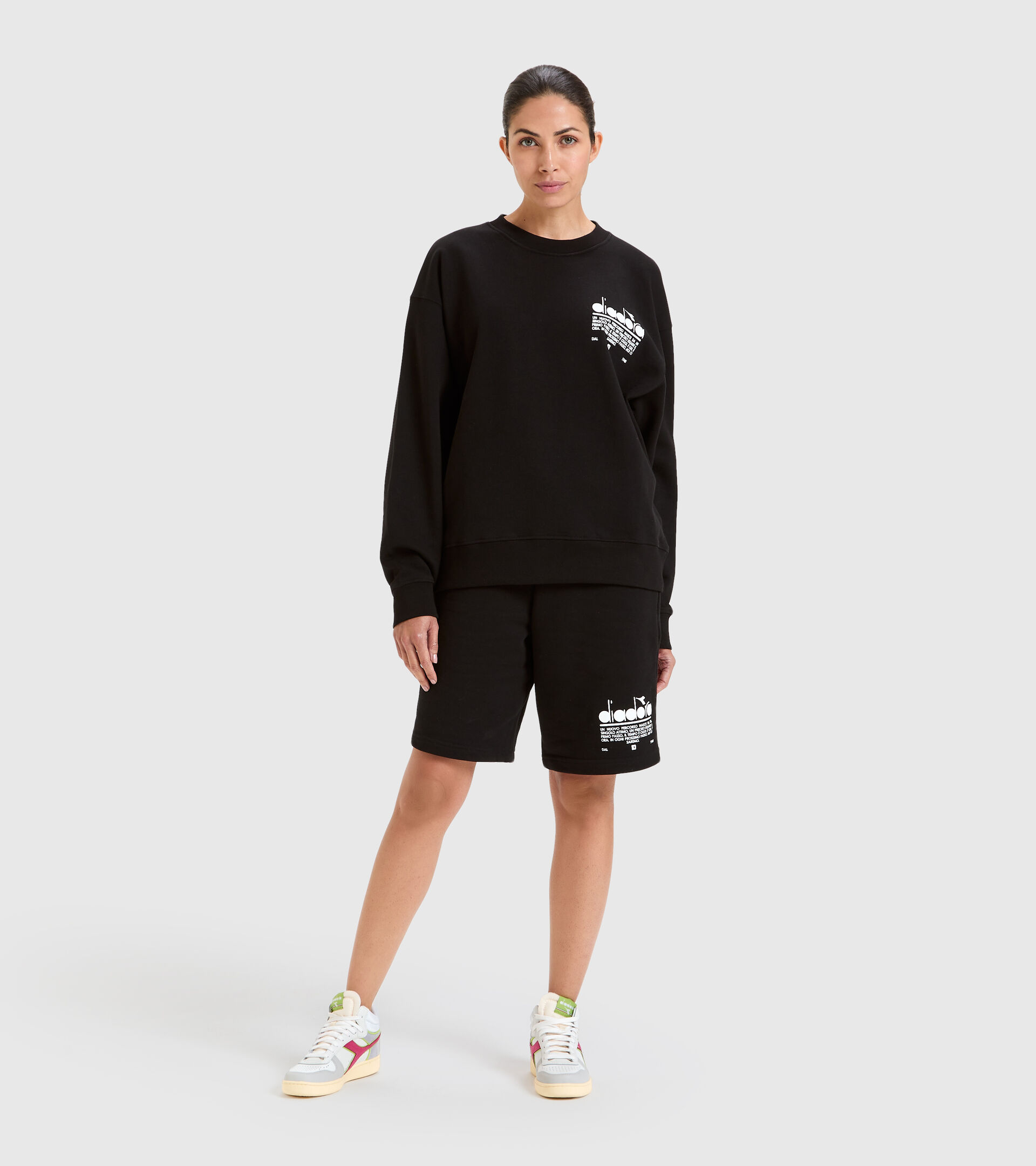 Cotton round-neck sweatshirt - Unisex SWEATSHIRT CREW MANIFESTO BLACK - Diadora