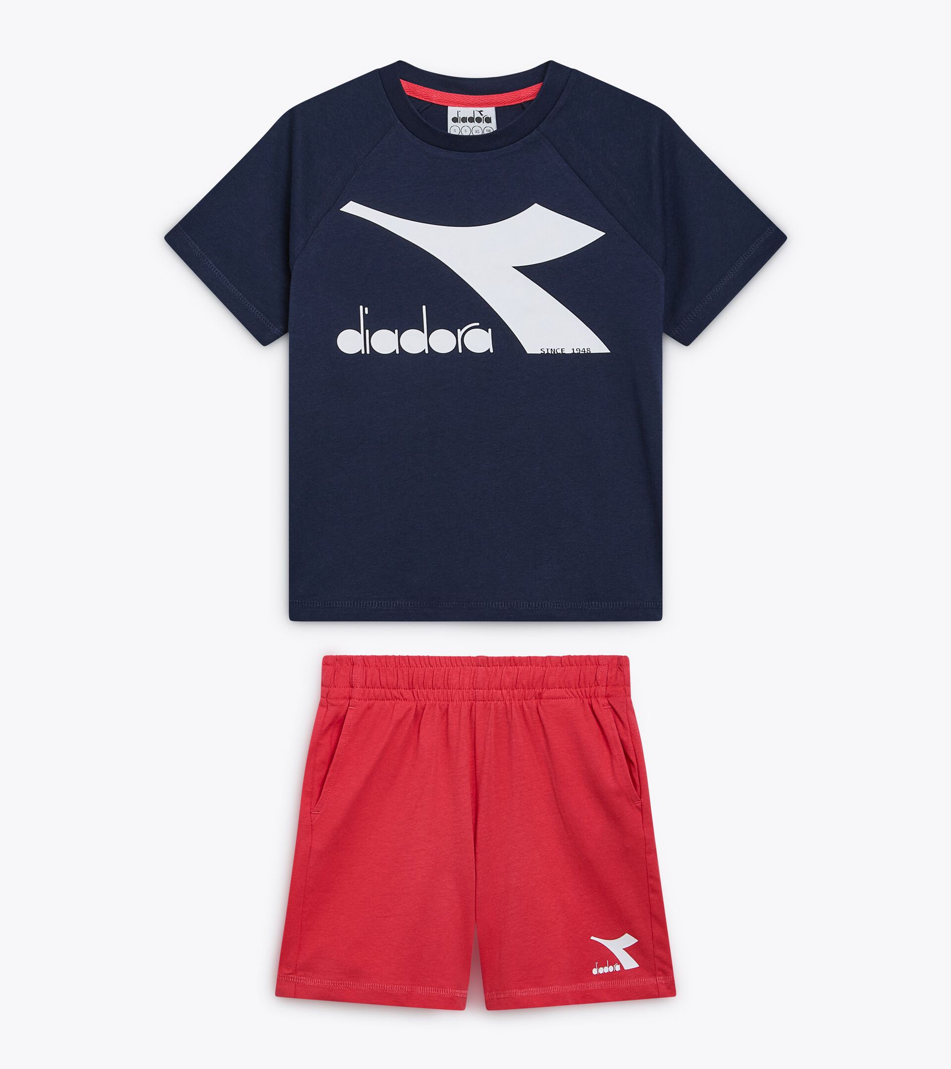 Conjunto deportivo - Camiseta y pantalones cortos - Unisex - Niños/niñas y adolescentes JU. SET SS CORE AZUL CHAQUETON - Diadora