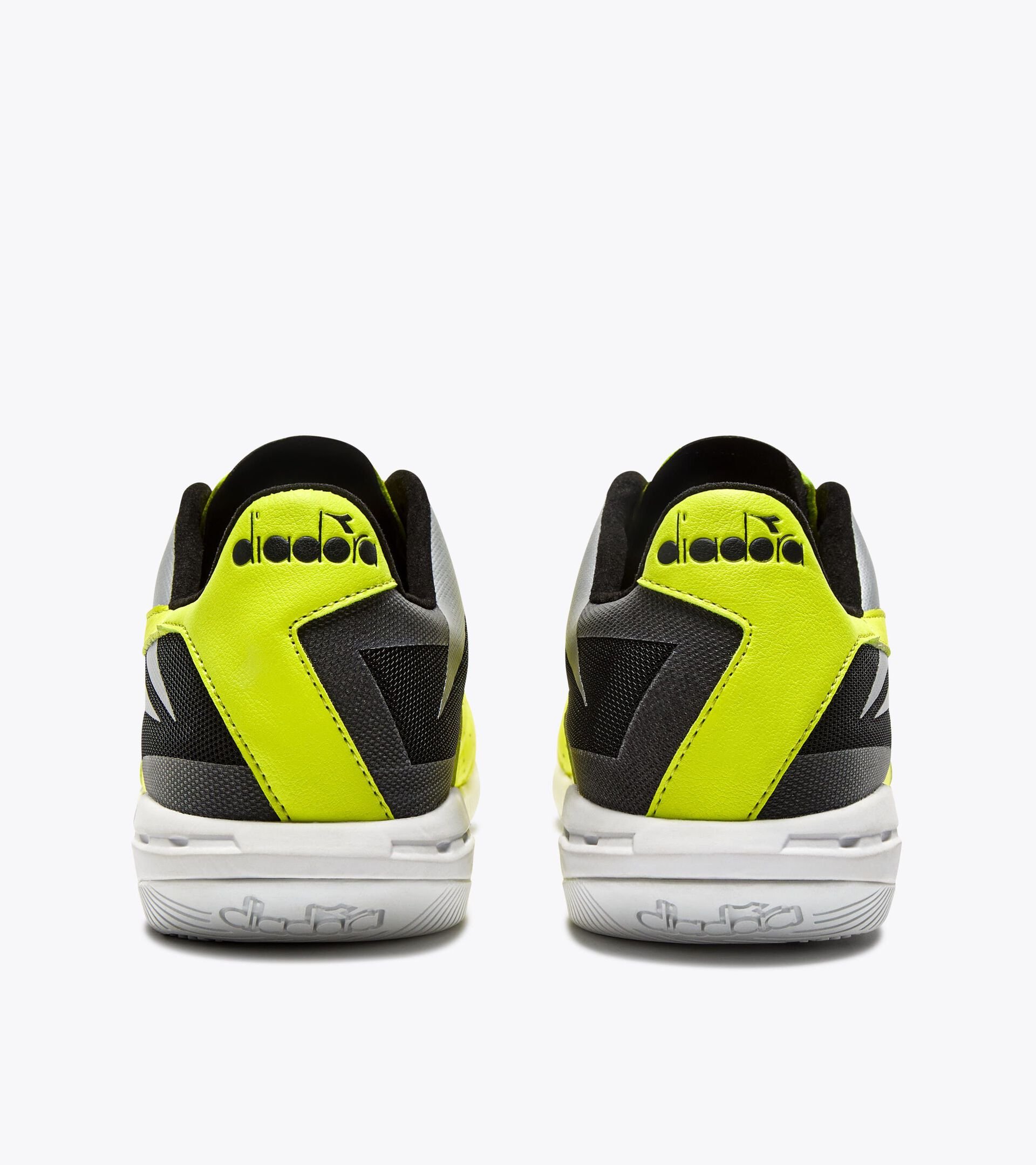 Chaussures de futsal - Semelle spécifique pour les terrains en intérieur et les parquets - Homme BRASIL ICON SALA ID JAUNE FLUO DD/NOIR - Diadora