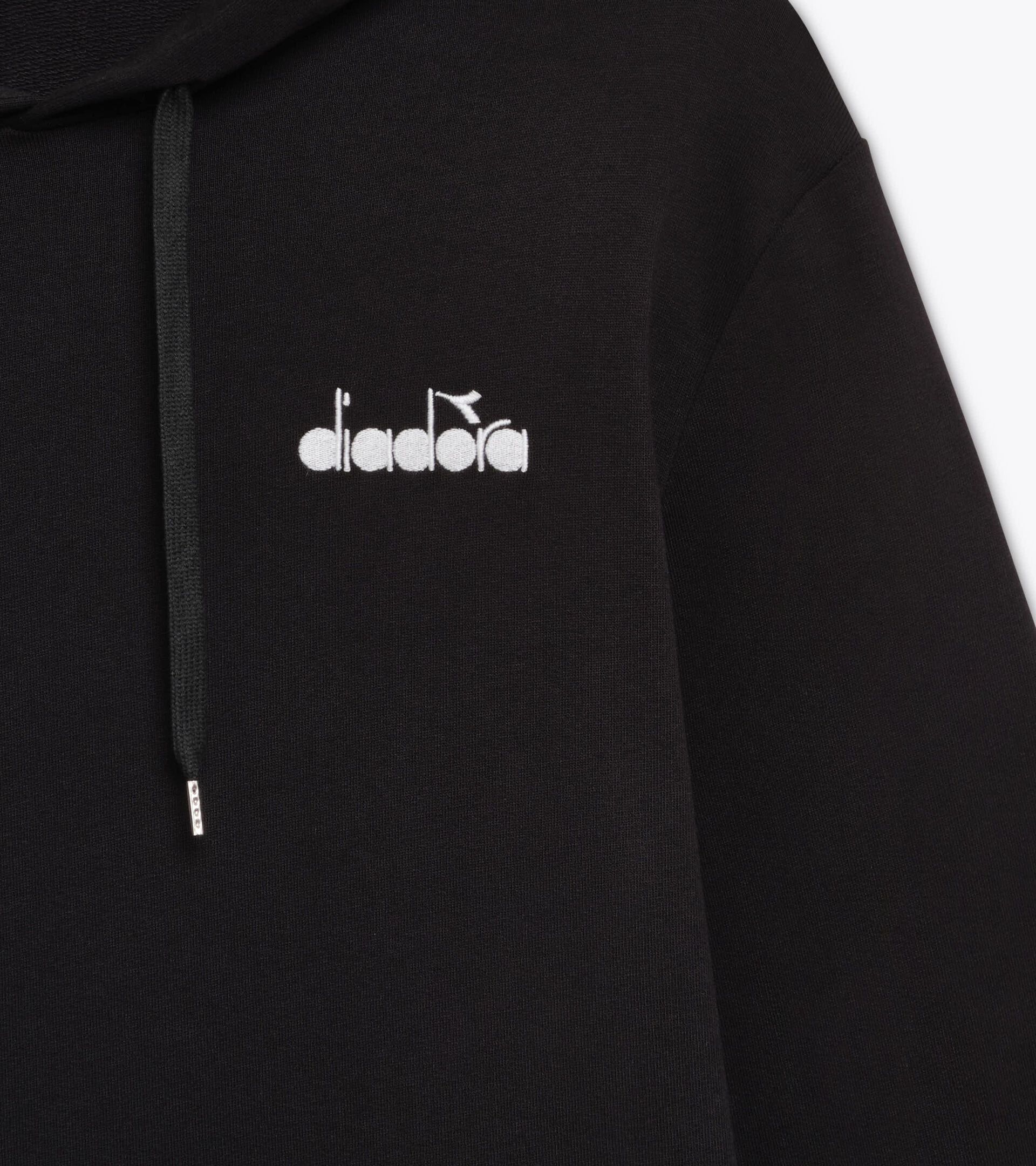 Color block hoodie - All-Gender HOODIE LOGO BLACK/SUPERWHITE - Diadora