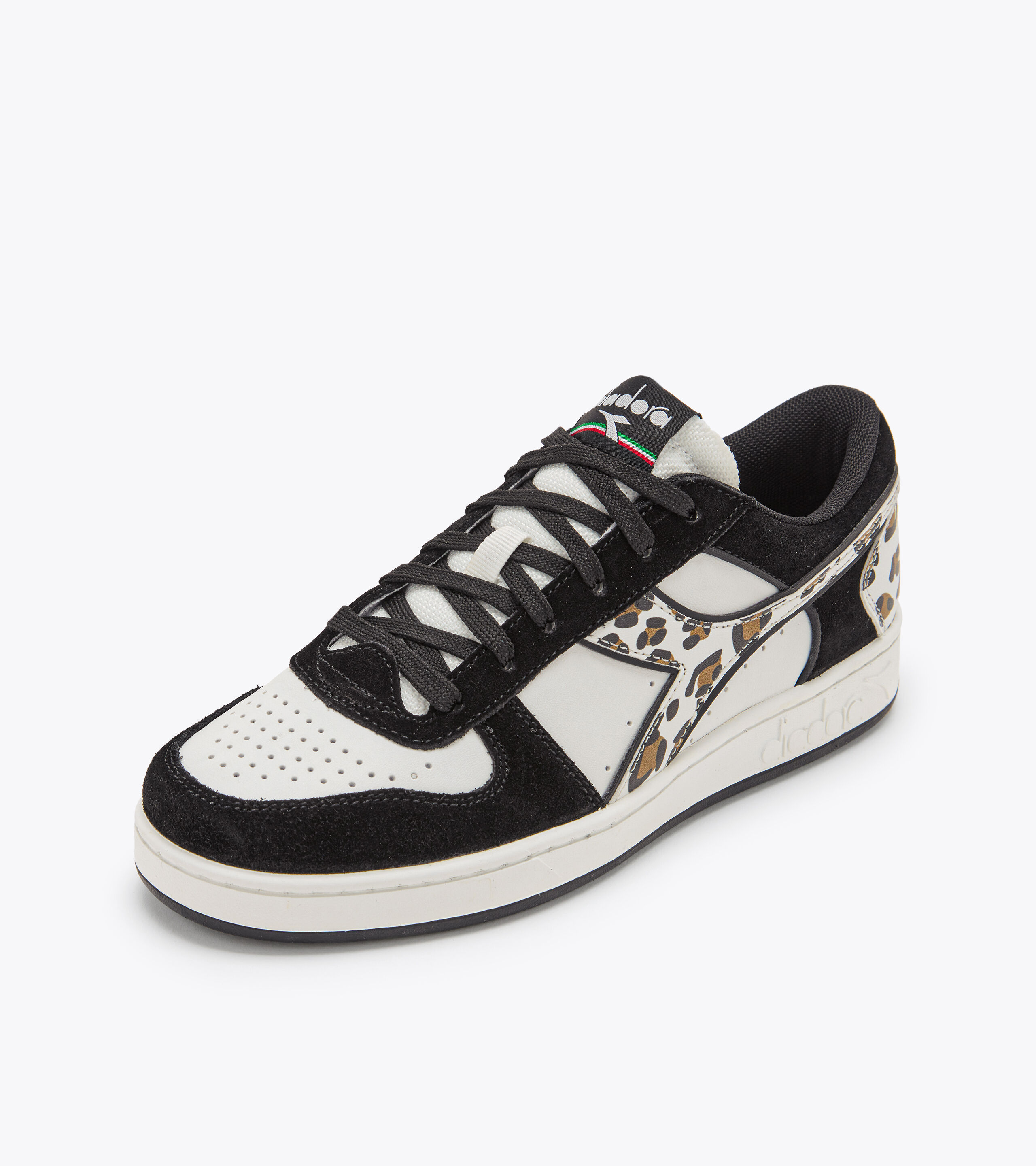 Diadora Women Magic Basket Demi Reptile Black White | De Schoenenfabriek