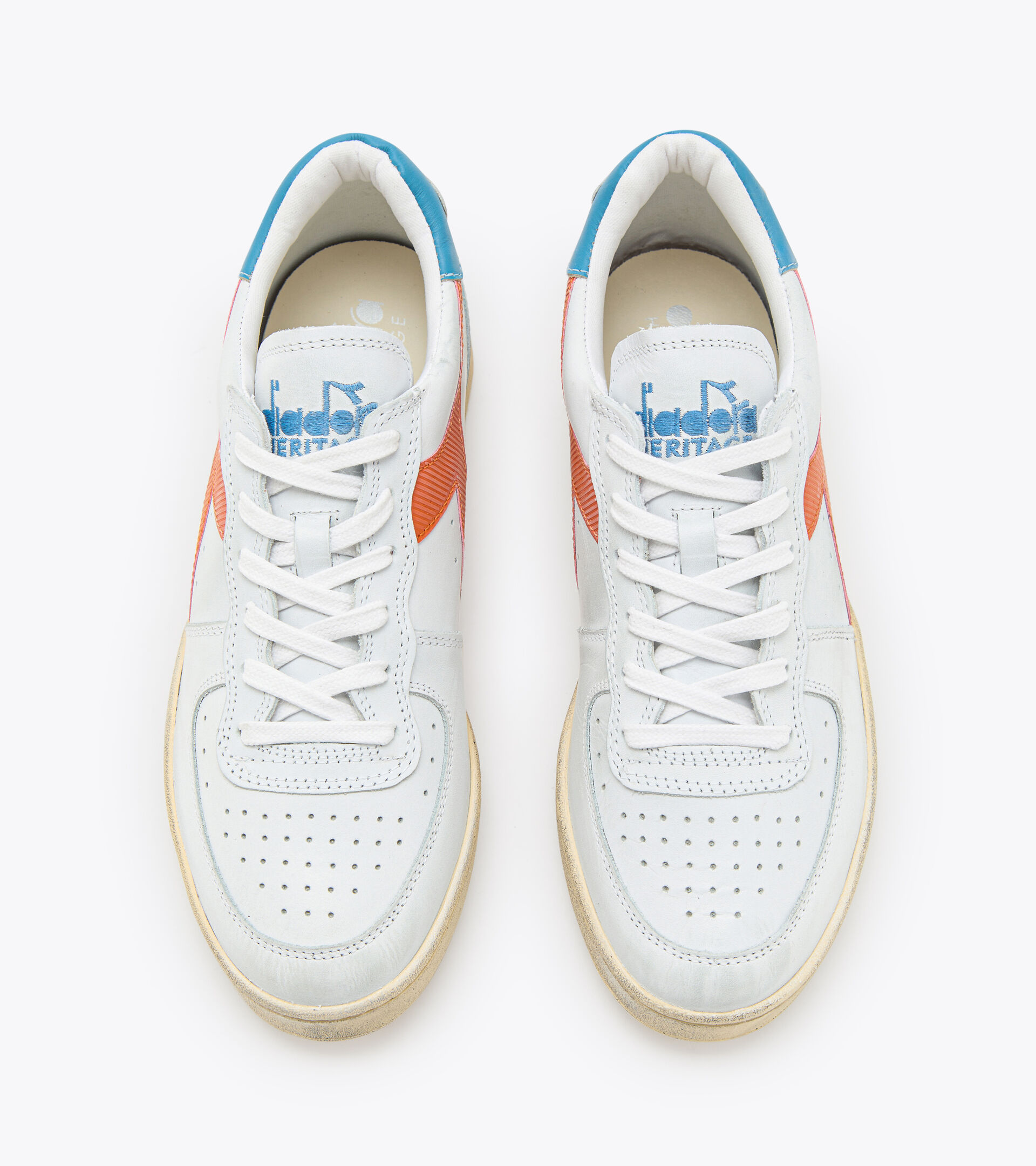 Heritage shoes - Unisex MI BASKET LOW USED WHITE/ORANGE PEEL - Diadora