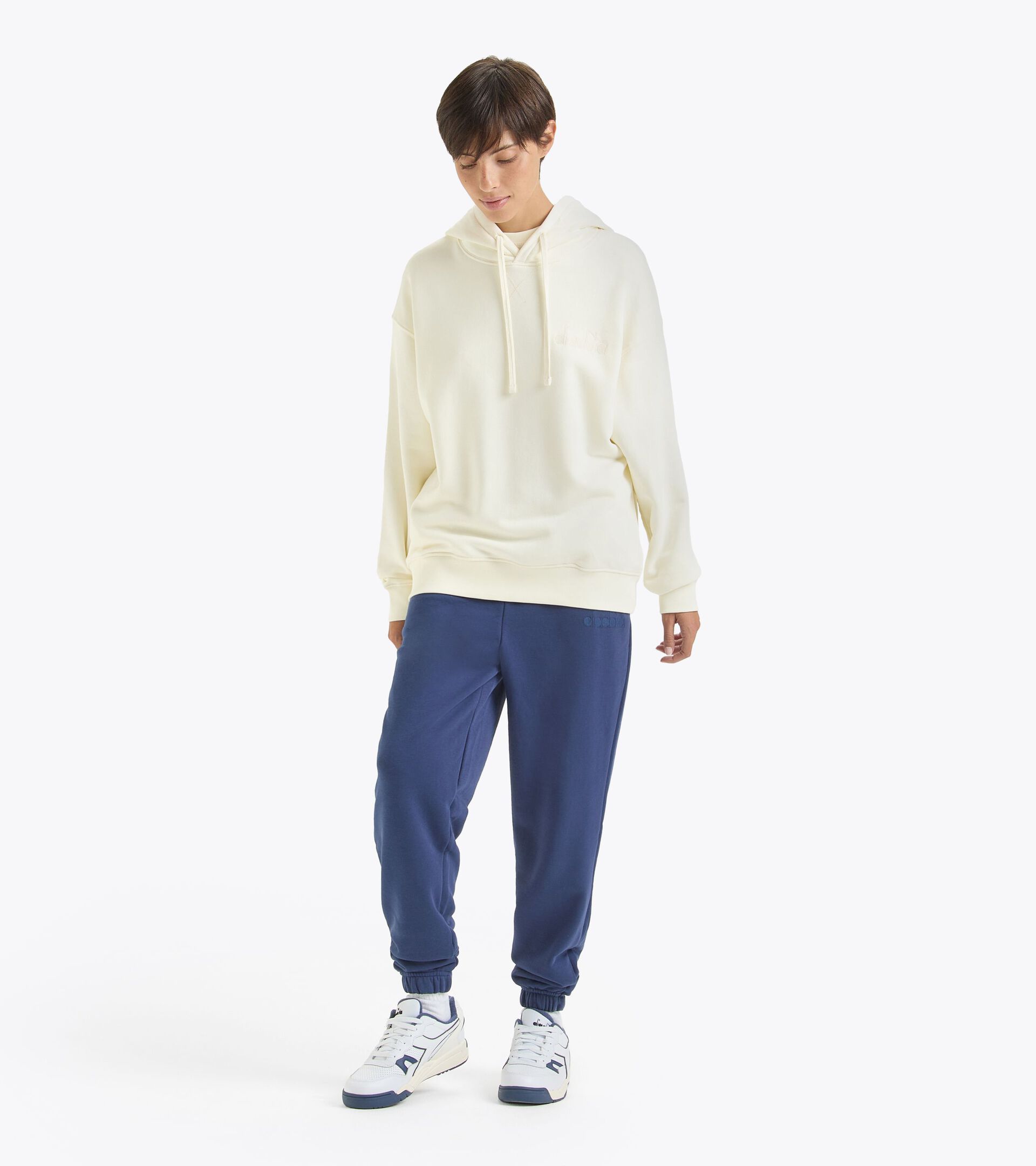 Sweatshirt mit Kapuze - Gender Neutral HOODIE ATHL. LOGO VANILLE EIS WEISS - Diadora