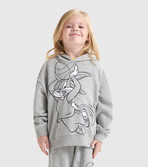 Felpa con cappuccio - Bambini/e JU.HOODIE WB GRIGIO MELANGE MEDIO CHIARO - Diadora