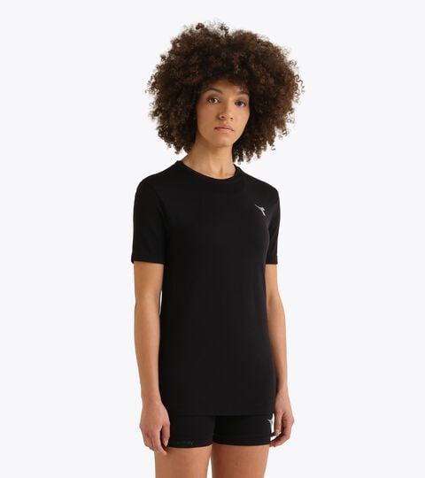 Camiseta t&eacute;cnica para termorregulaci&oacute;n -  Running - Mujer
 L. SS T-SHIRT STRATOUNO NEGRO - Diadora
