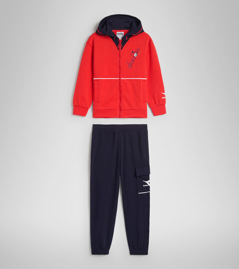 JB.TRACKSUIT HD FZ DIADORA FC, MOHNBLUME ROT Sportlicher Trainingsanzug aus Baumwolle - Jungen JB.TRACKSUIT HD FZ DIADORA FC MOHNBLUME ROT - Diadora
